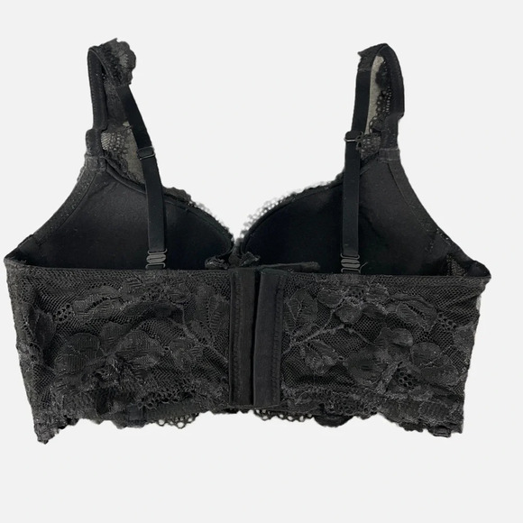 Victoria’s Secret Body By Victoria Lined Demi Bustier Bra Black Lace Size 32B - Picture 5 of 11